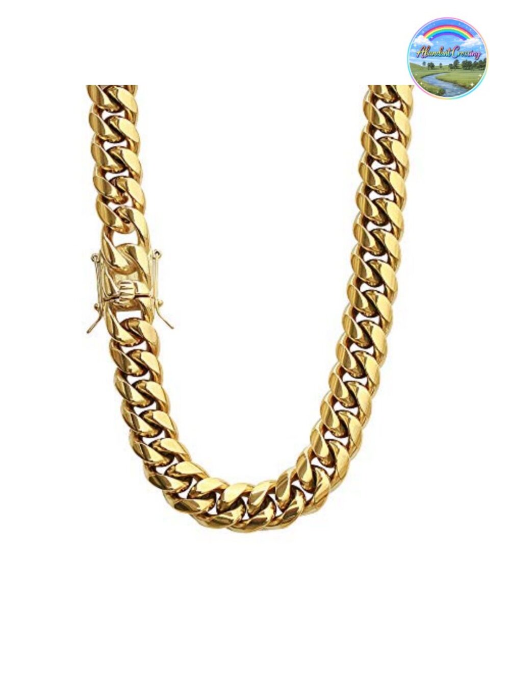 Men's Cuban Link Chain Choker 14k Gold Plated Stainless Steel Hip Hop Necklace
